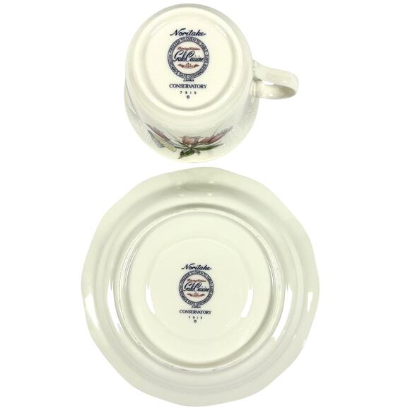 Noritake Conservatory Gala Cuisine 7915 Japan Tea Coffee Cup and Saucer Set! - Picture 7 of 9